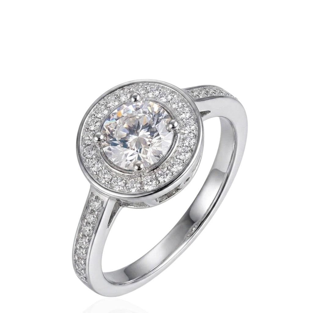 Sterling Silver Ring Round CZ Stone RCZ9517