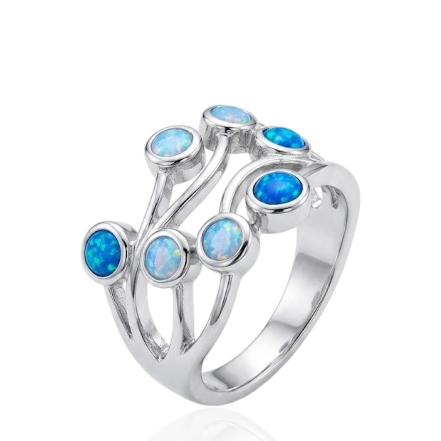 Sterling Silver Blue Opal Ring RCZ0559601
