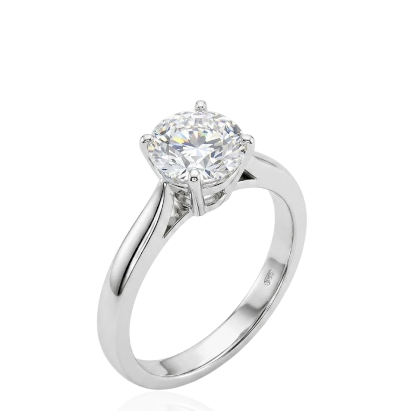 Sterling Silver Ring Round CZ Stone RCZ9536 6.5mm