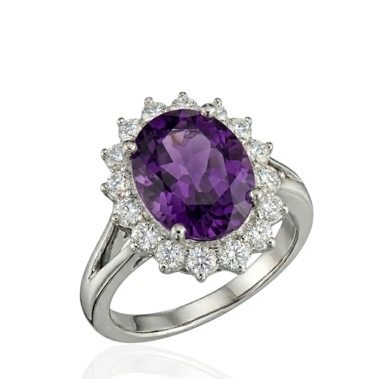 Sterling Silver Ring CZ Oval Stone RCZ164