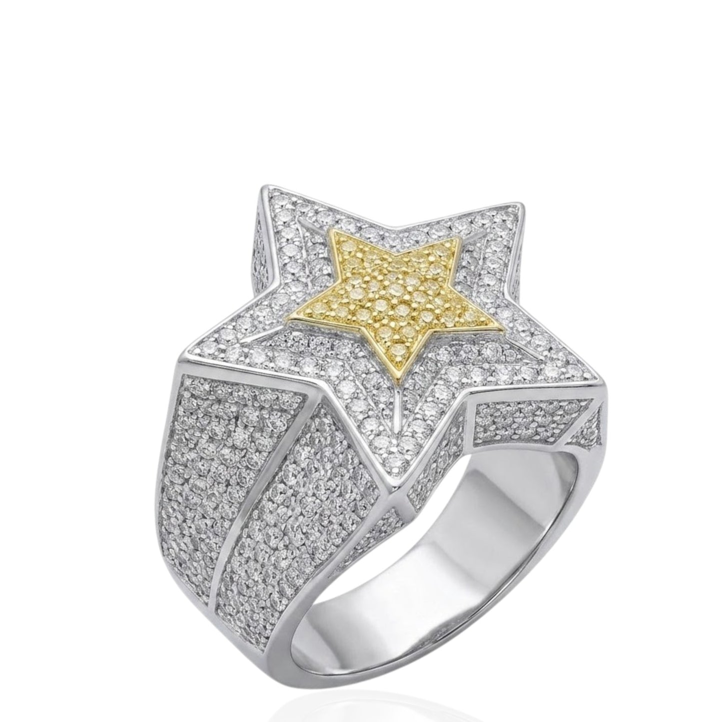 Sterling Silver Star Ring CZ Stone RCZ3372
