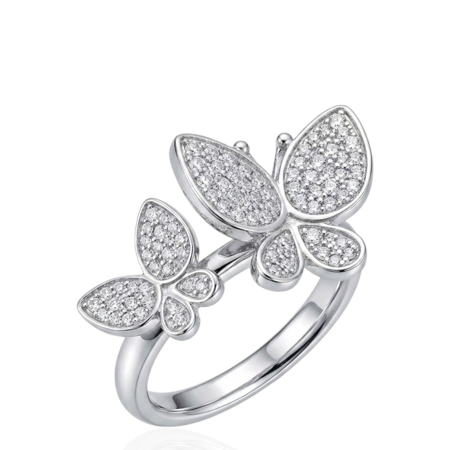 Sterling Silver Butterfly Ring CZ Stone RCZ10042