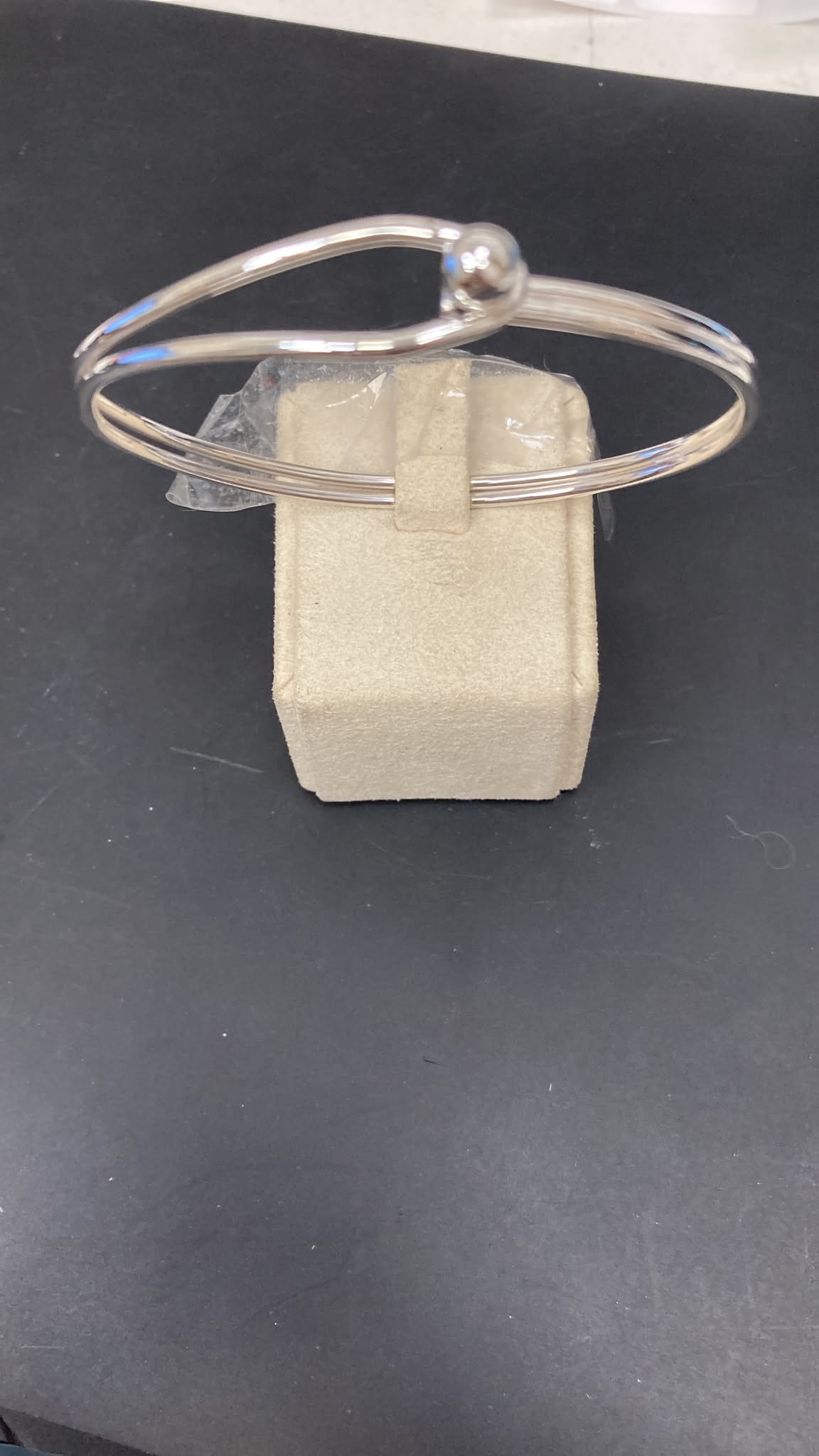 Sterling Silver Loop And Ball Bangle BA011460001, sterling silver bangle with ball, size 4X60MM, featuring a 6MM ball.