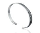 Sterling Silver Pattern Cuff Bangle BA020600020, 55x60mm size, 5mm width, a stylish sterling silver cuff bangle.