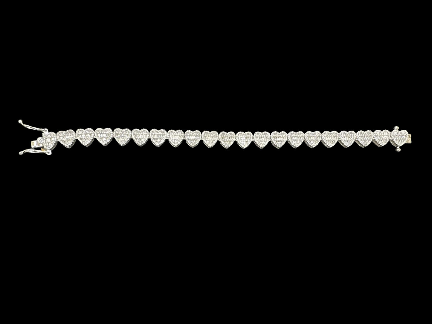 Sterling Silver Cz Heart Bracelet BCZ BCZ006