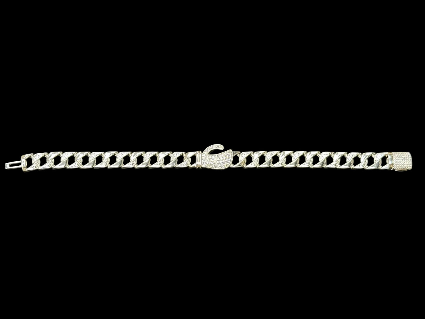 Sterling Silver Cz Boxing Gloves Bracelet BCZ008