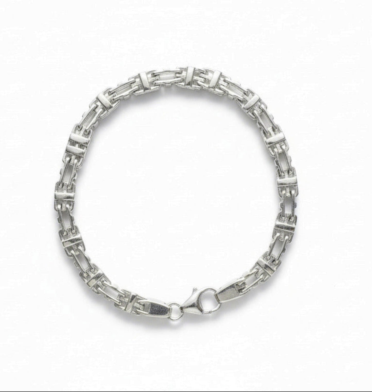Silver bracelet on a white background