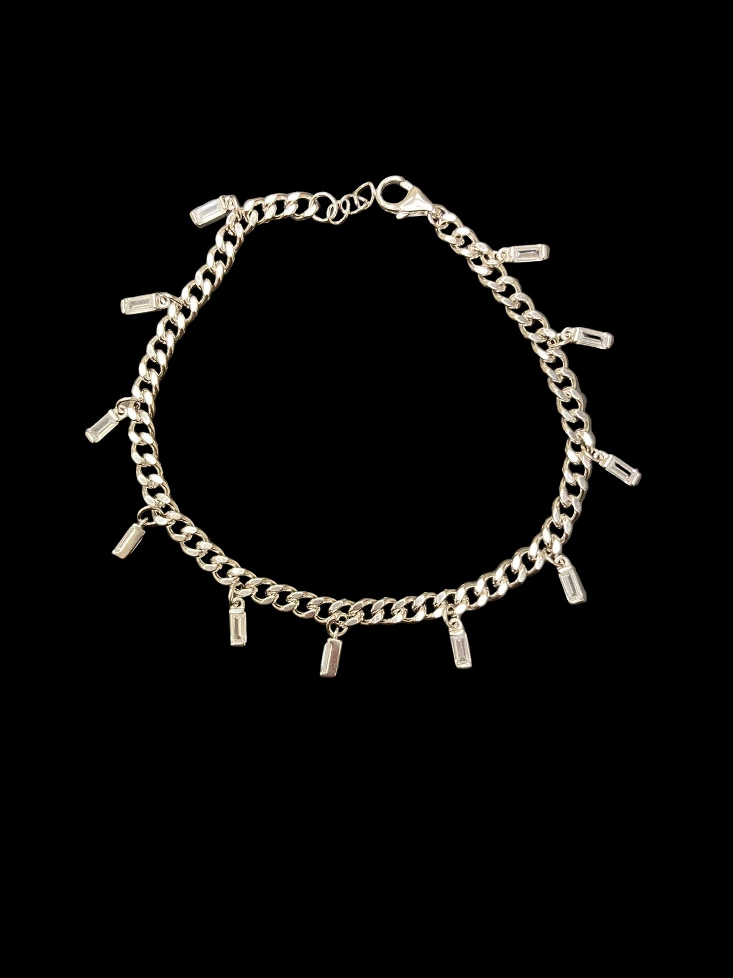 Sterling Silver 7" Bracelet CZ Stone BCZ10114