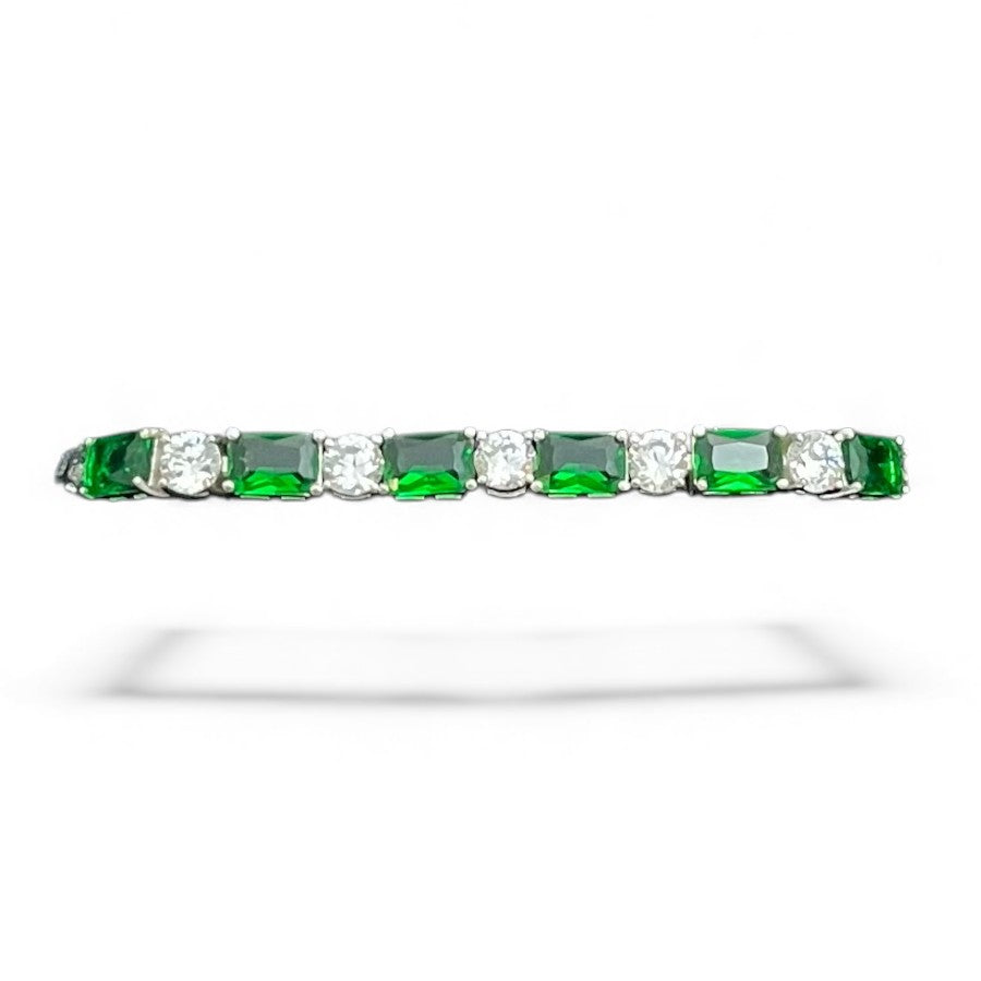 Sterling Silver Bracelet 7.5" CZ Stone BCZ3301