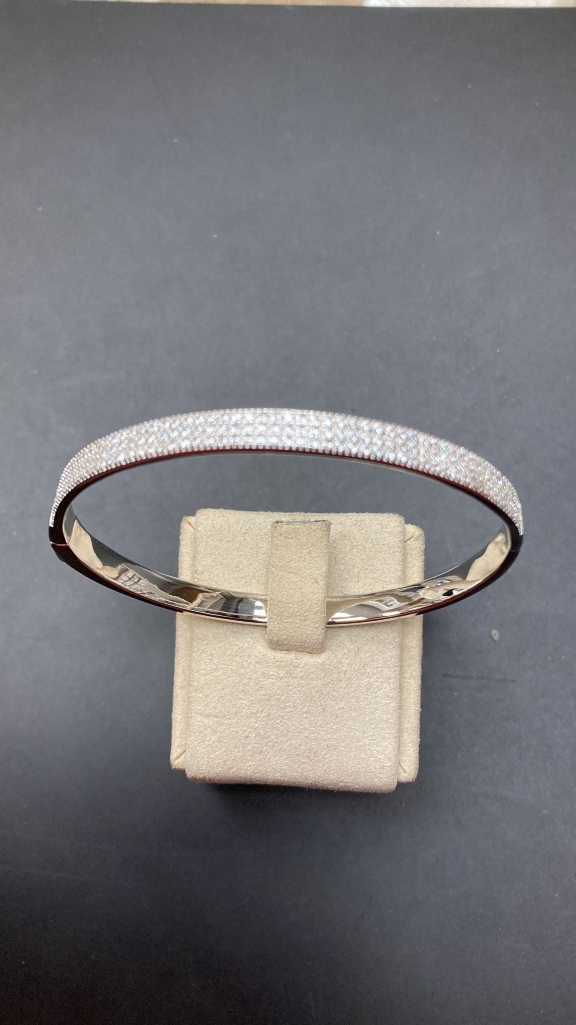 Sterling Silver Cz Oval Bangle BCZ500