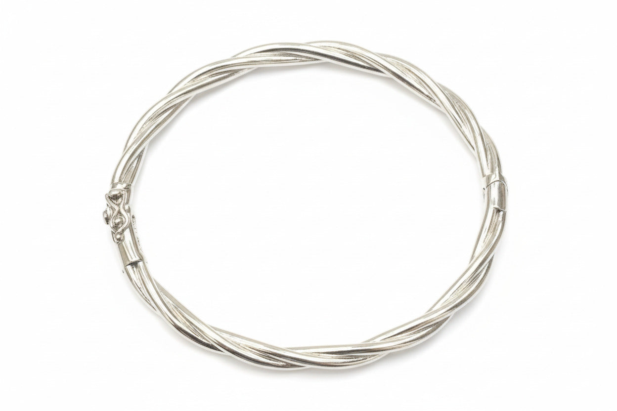 Coiled silver bracelet