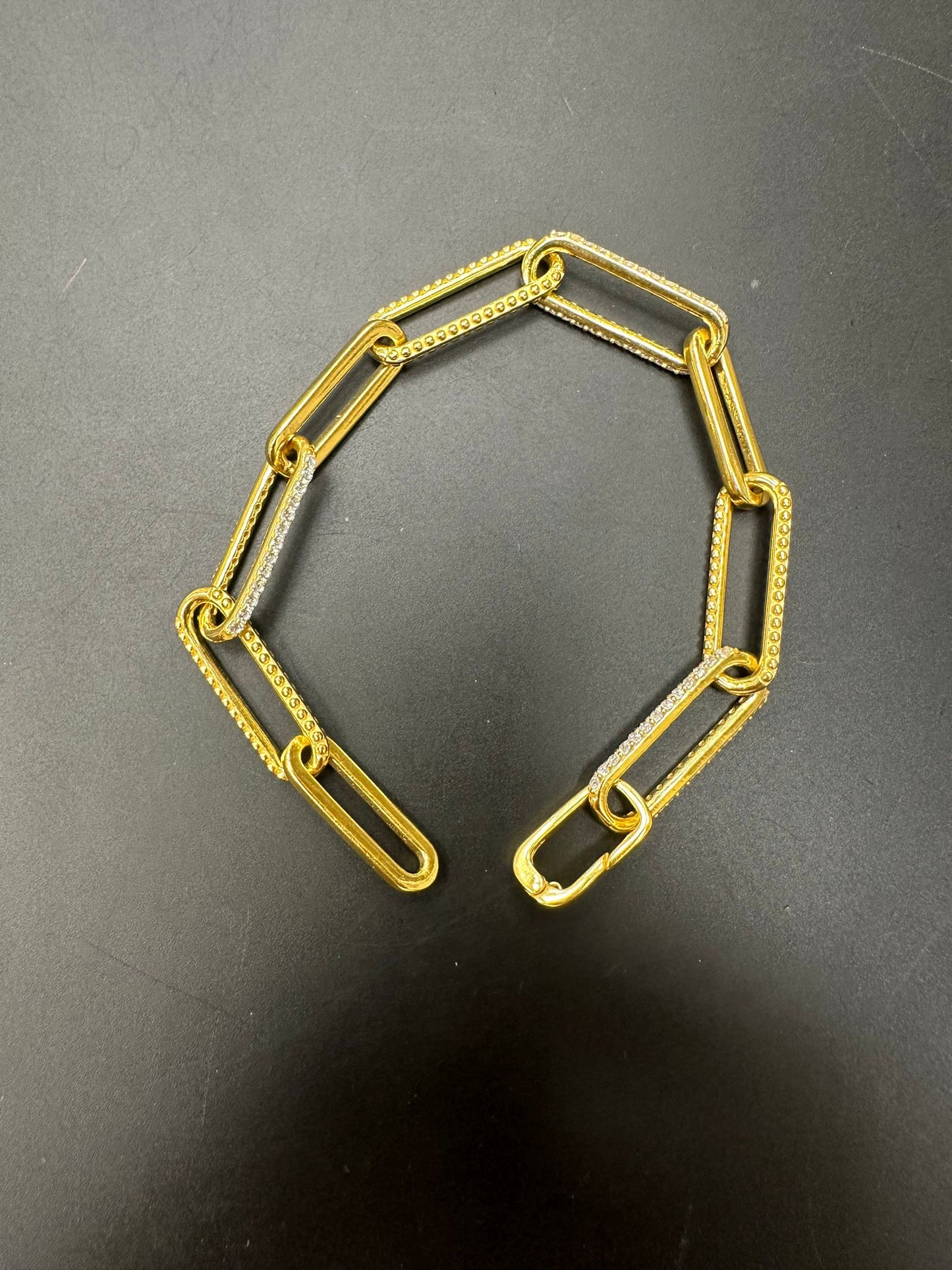 Sterling Silver Bracelet Gold Plated 7.5" BP3322