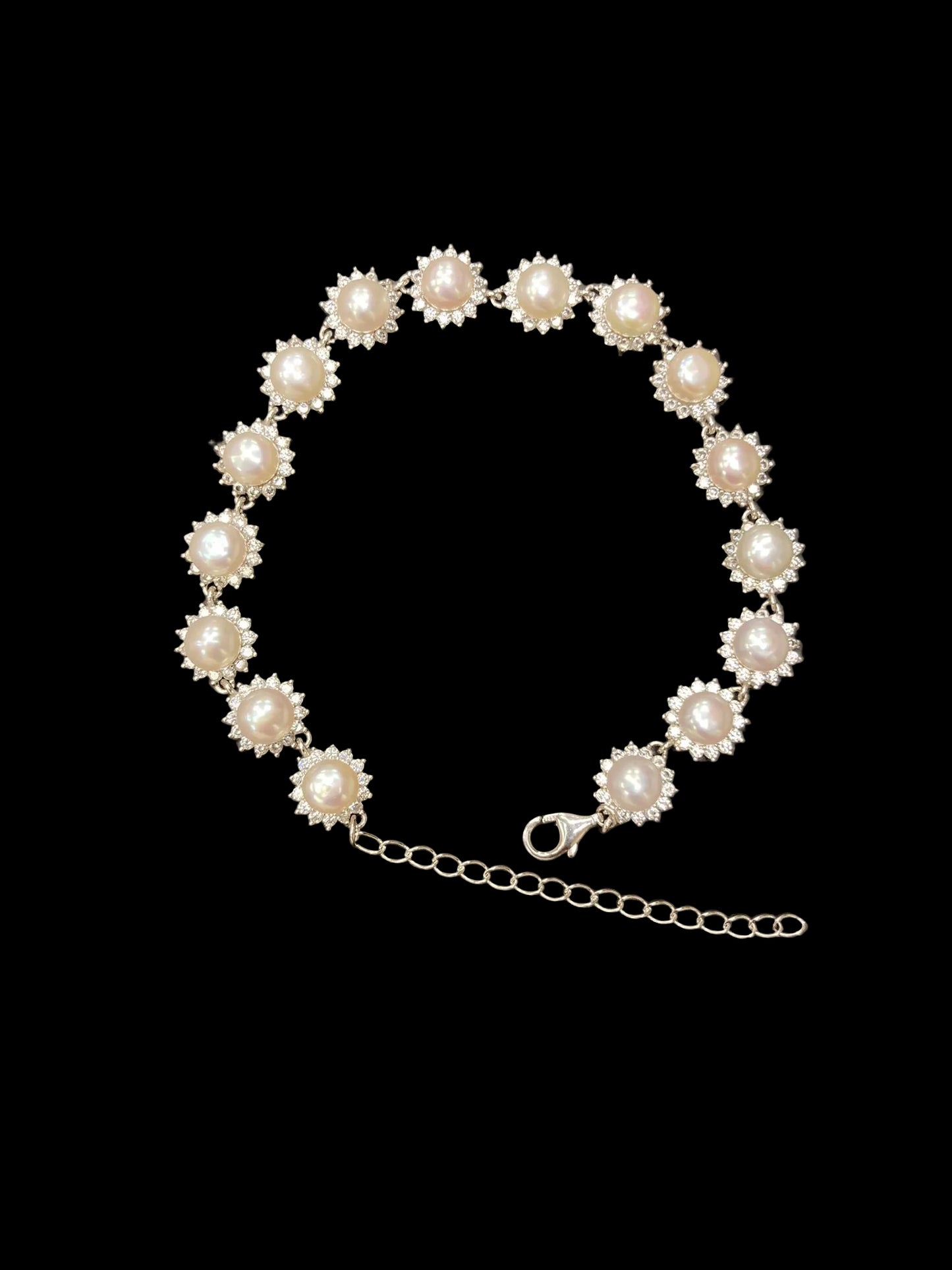 Sterling Silver 8.5" Pearl Bracelet BRCZ5351