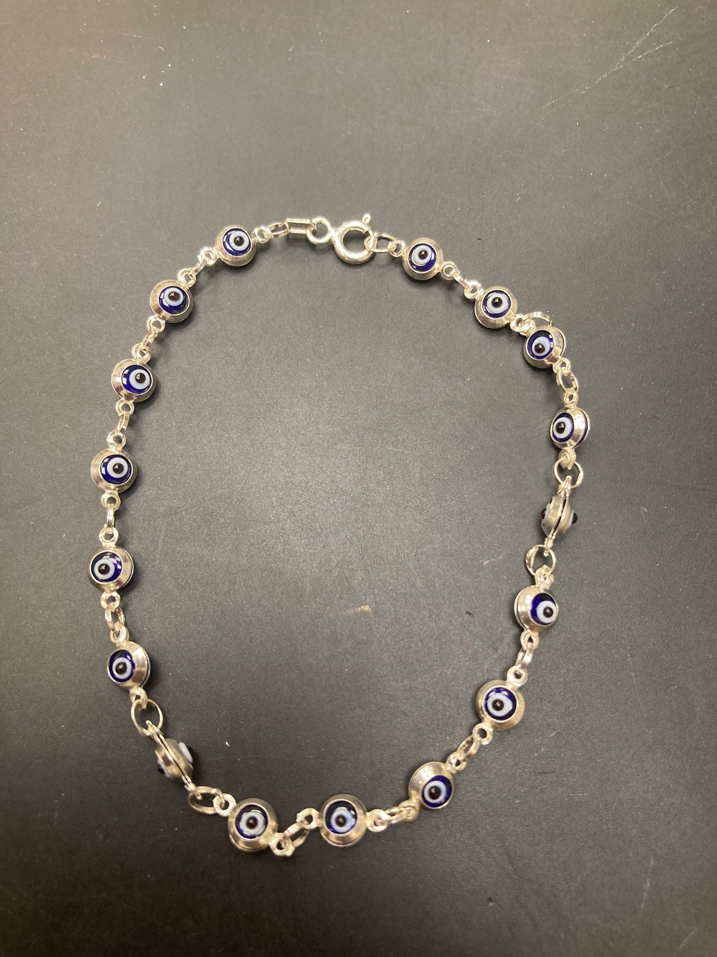 Sterling Silver Evil Eye Bracelet BR001