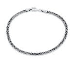Sterling Silver Bali Style Bracelet BR080190003 - sterling silver bali bracelet, 3mm design.