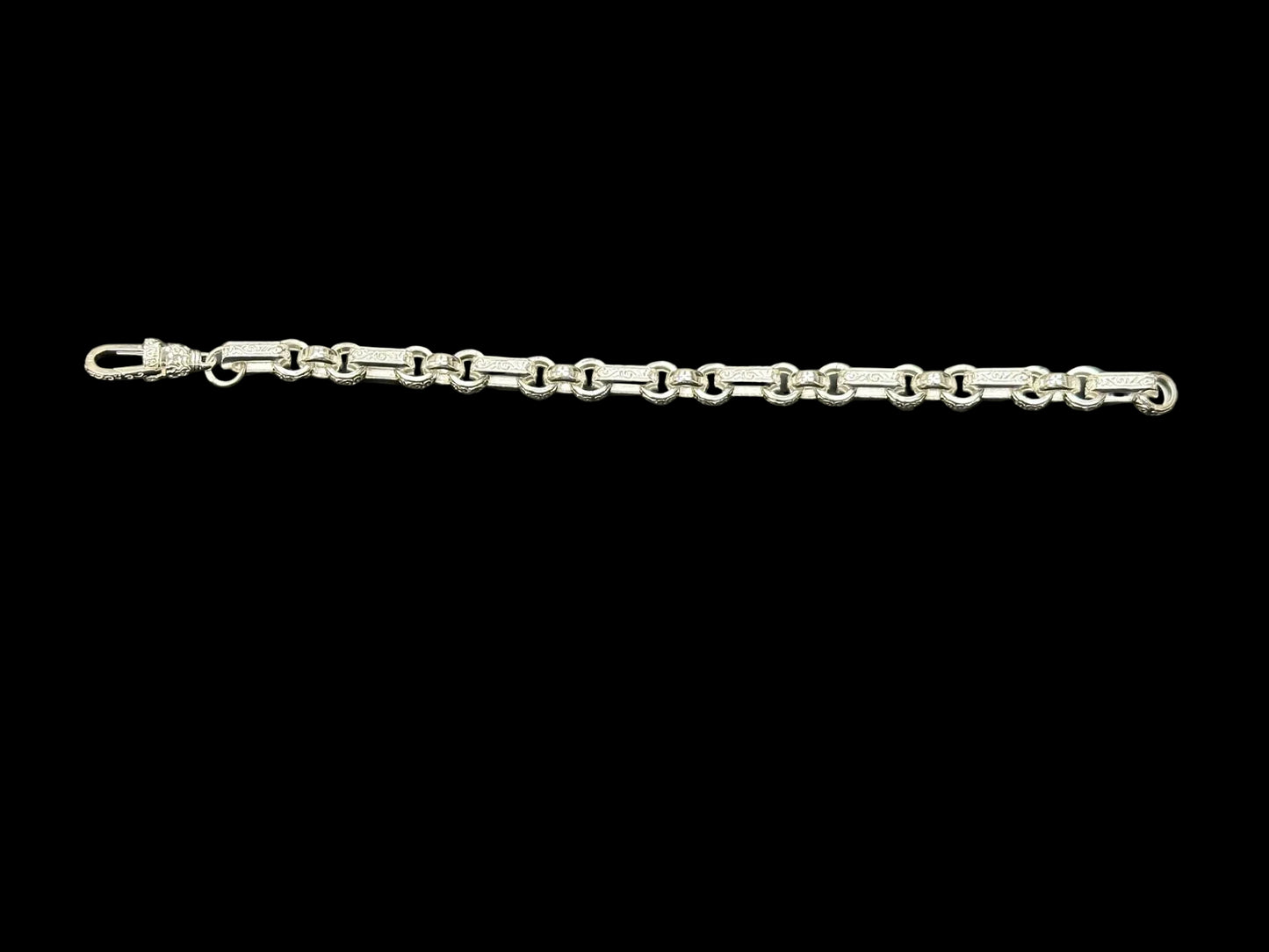 Sterling Silver Plain Pattern Gypsy-Link Bracelet BRC005