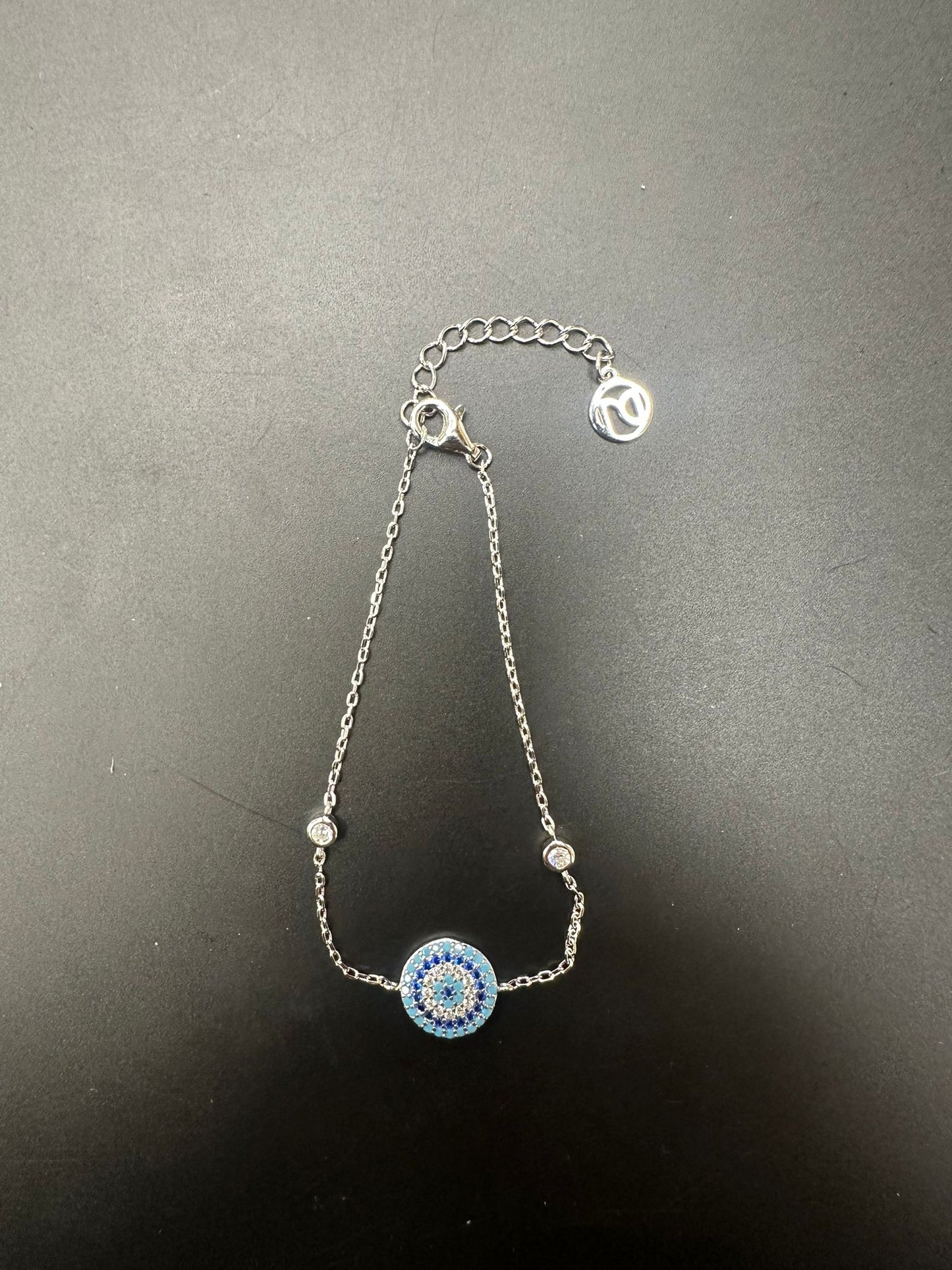 Sterling Silver Evil Eye Bracelet BRCZ10083