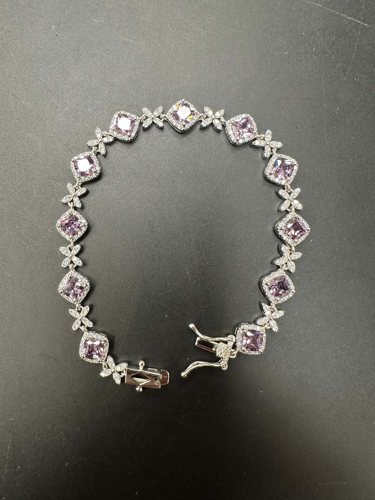 Sterling Silver Bracelet CZ Stone 7.5" BRCZ117