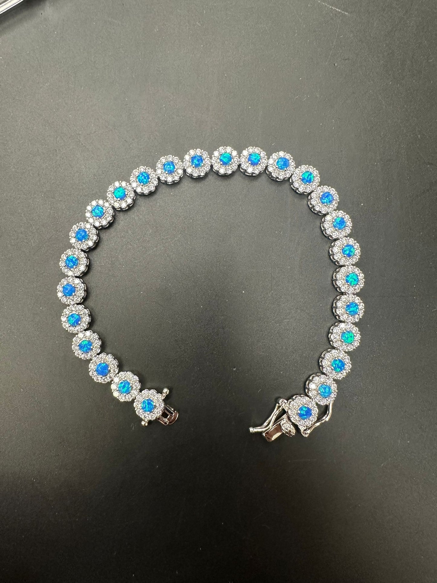 Sterling Silver Bracelet CZ Stone 7.5" BRCZ641