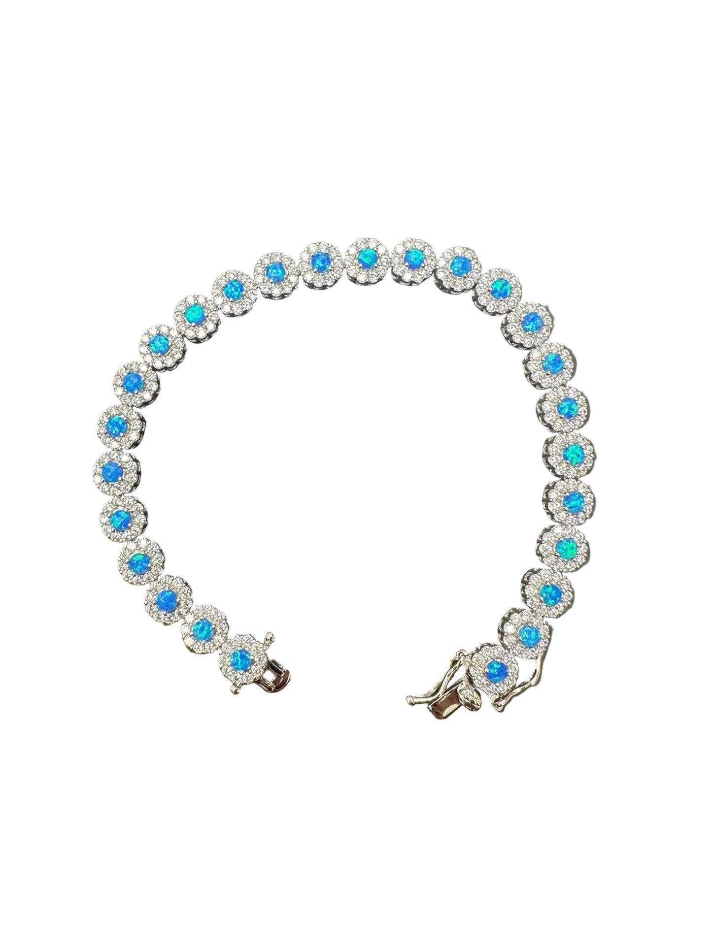 Sterling Silver Bracelet CZ Stone 7.5" BRCZ641