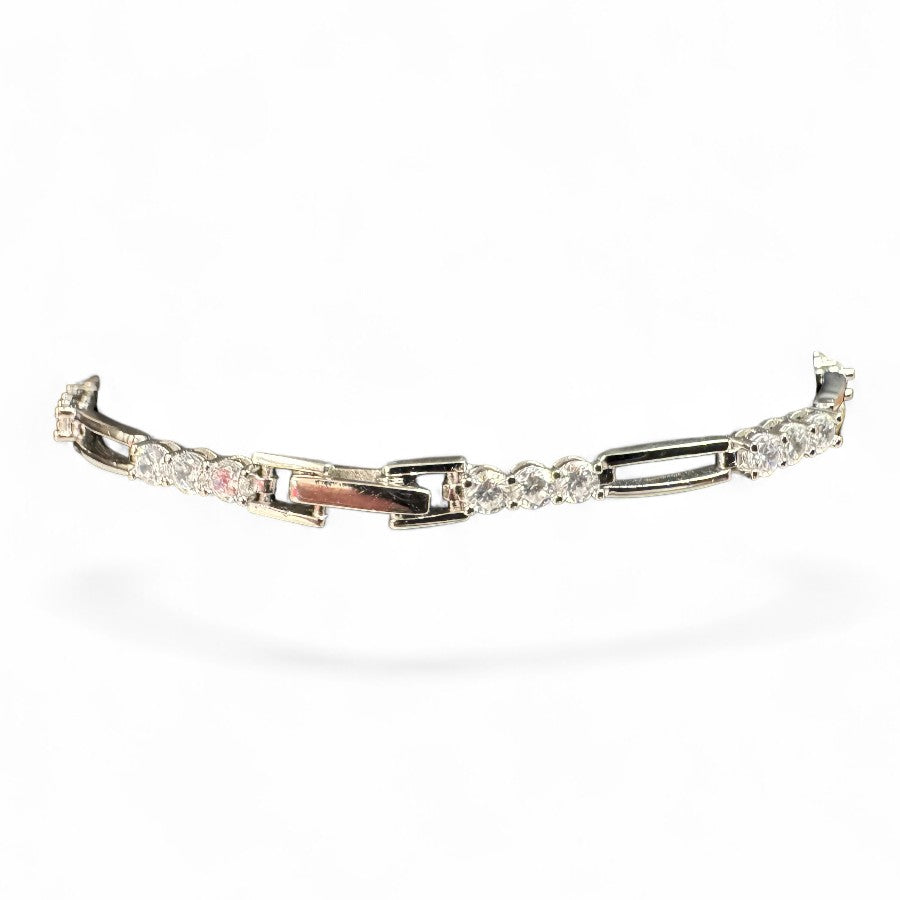 Sterling Silver 7.5" Bracelet CZ Stone BRCZCL499