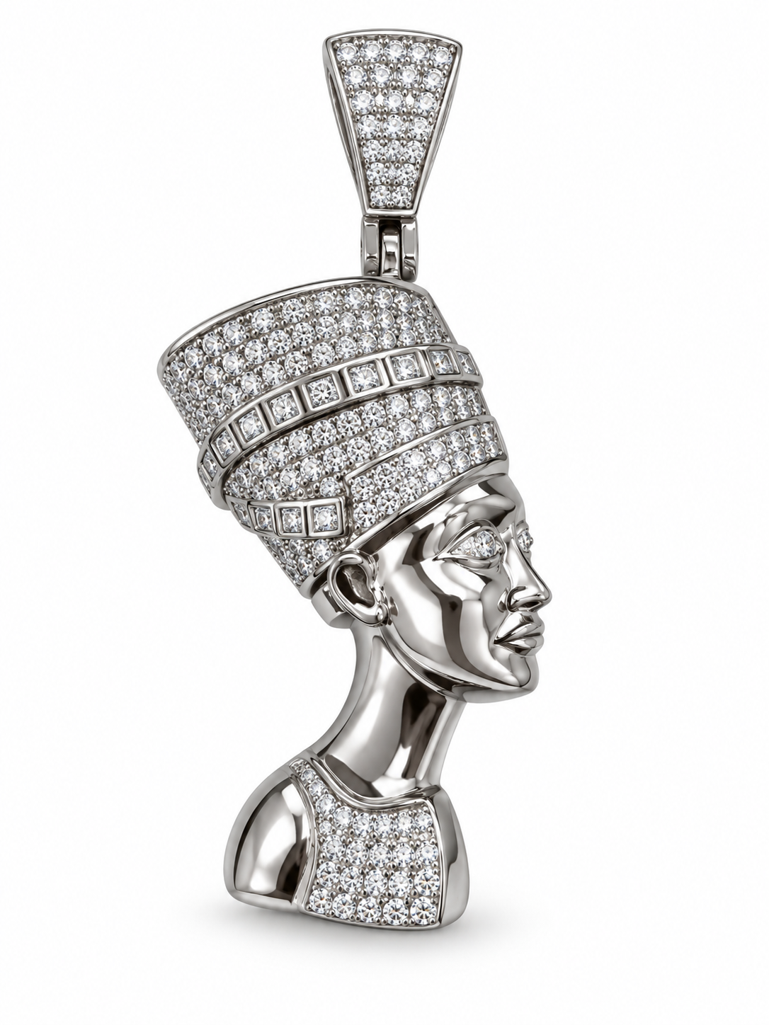 Sterling Silver Queen Nefertiti CZ Pendant PCZ0028003