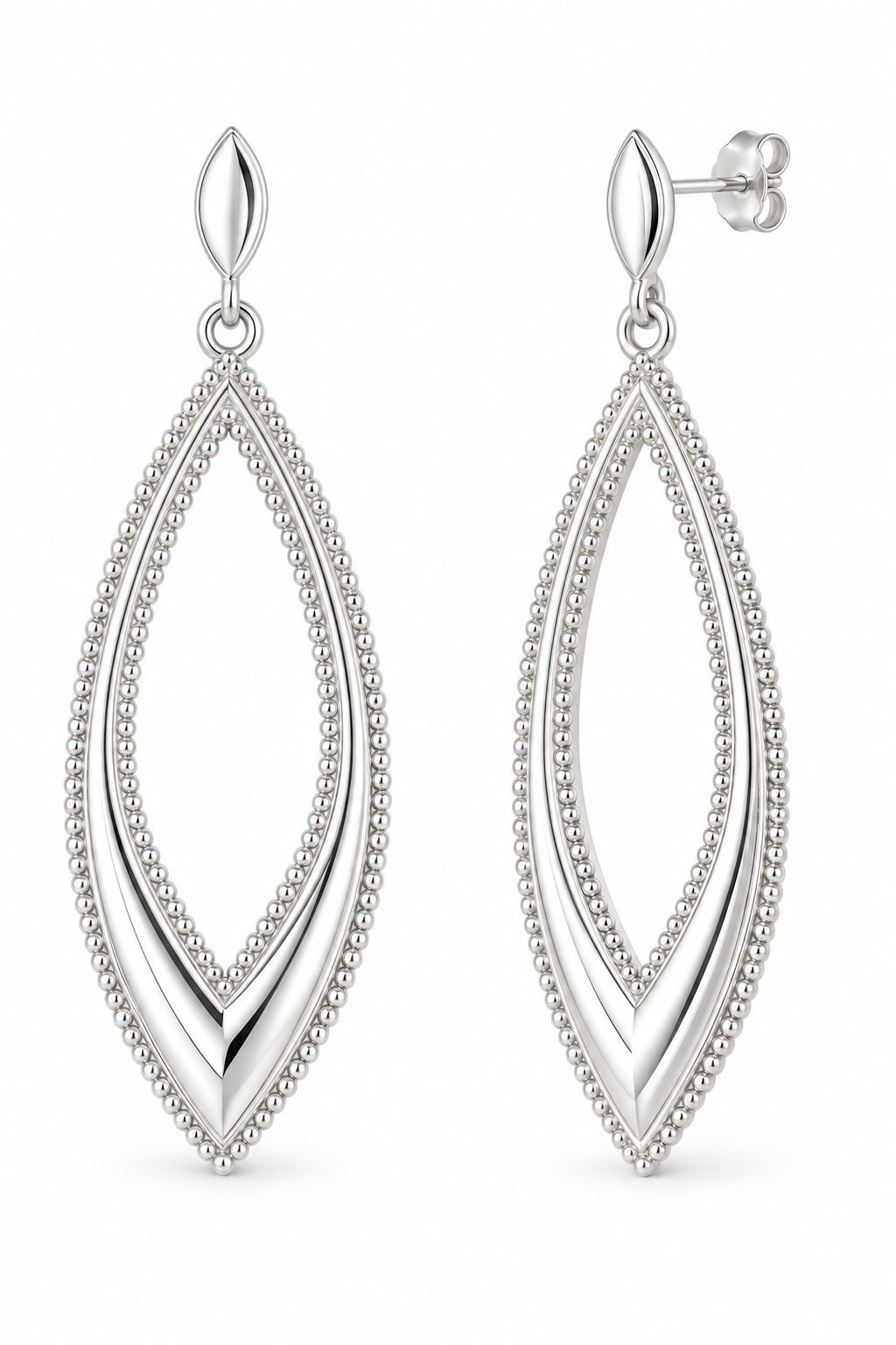 Sterling Silver Marquise Drop Earring