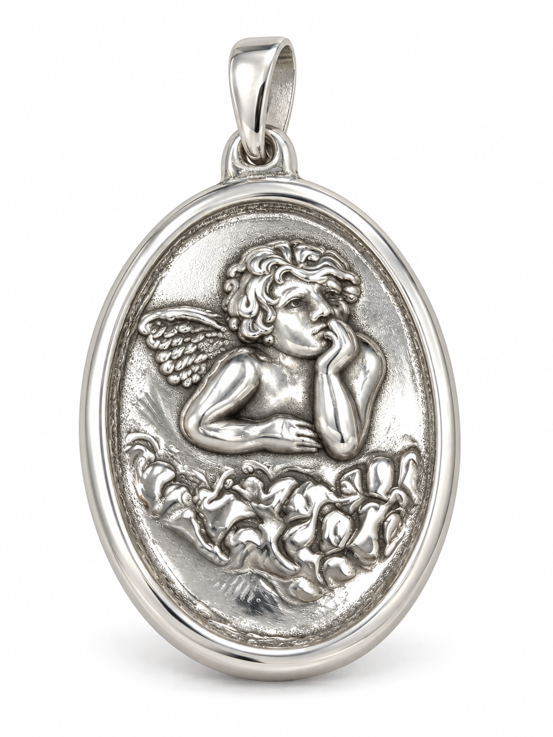 Sterling Silver Plain Raphael's Angel Pendant PP091800018