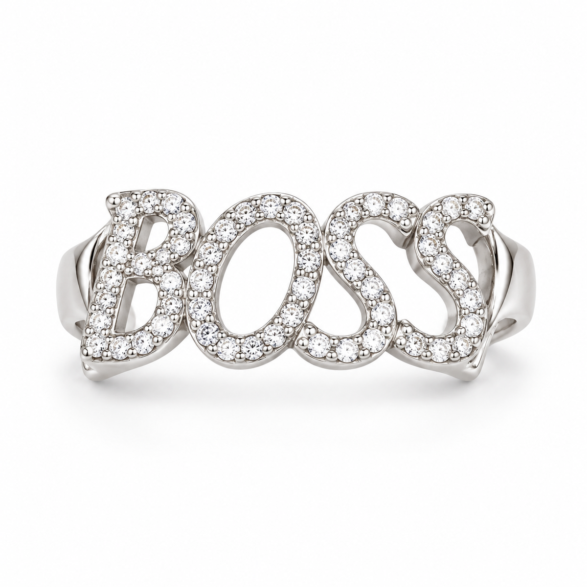 Sterling Silver Boss Ring CZ Stone
