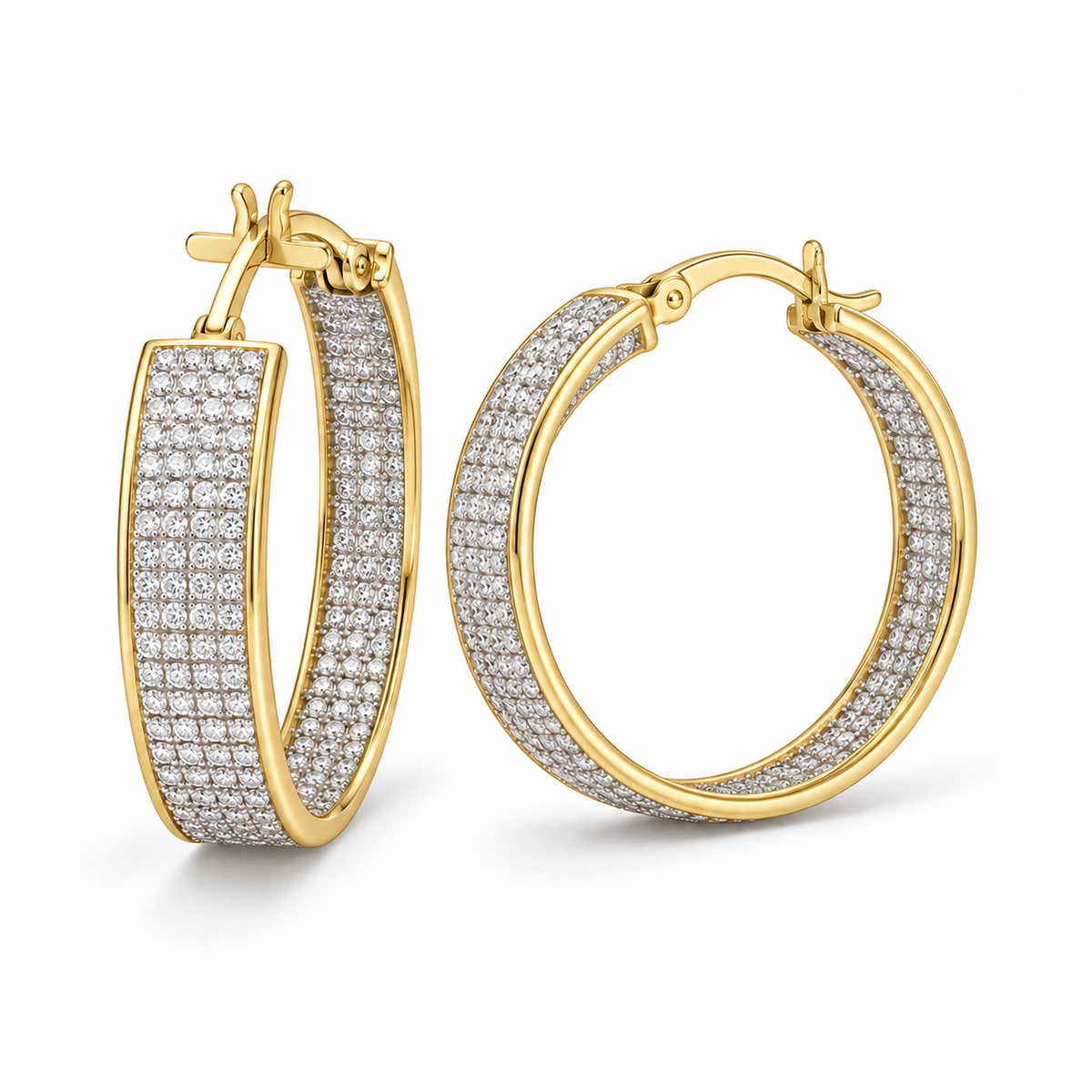 Sterling Silver Round Earring Cz Stone EP10292