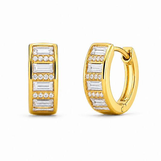 Sterling Silver Huggies Cz Stone ECZ85601