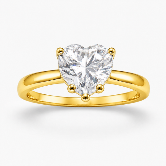 Sterling Silver Heart Ring CZ Stone RCZ2315