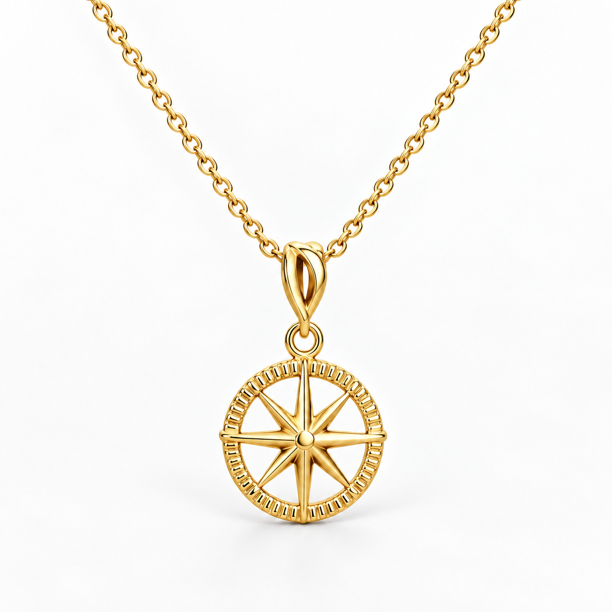 Sterling Silver Compass Necklace NP10208