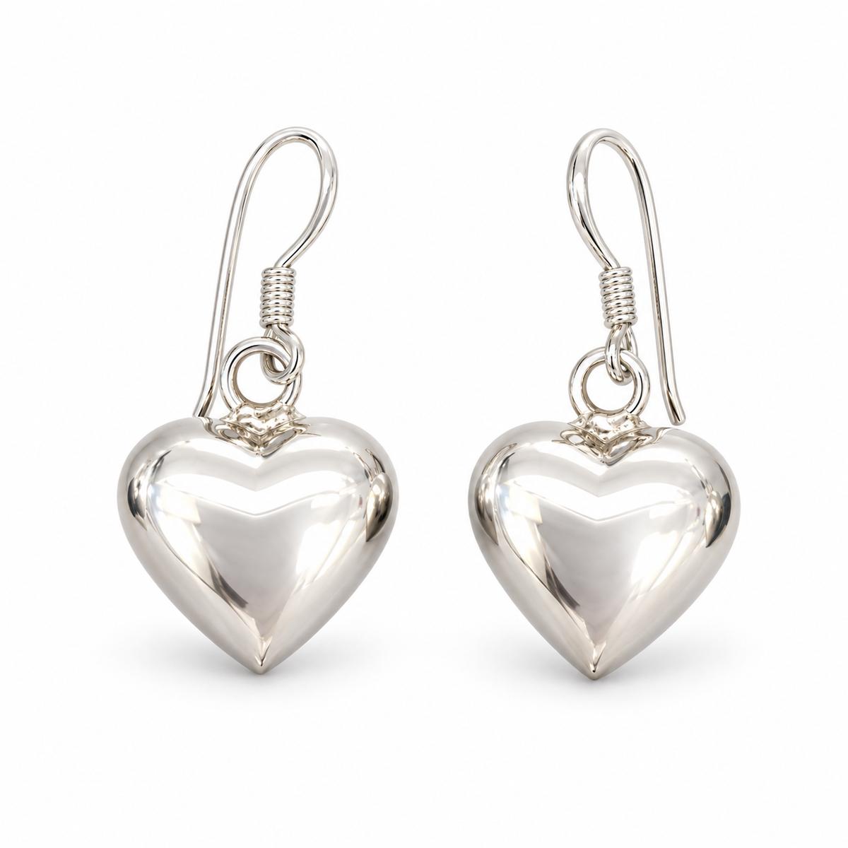 Sterling Silver Puffed Heart Earring PE010500039