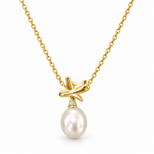 Sterling Silver Pearl Necklace – Gold Plated