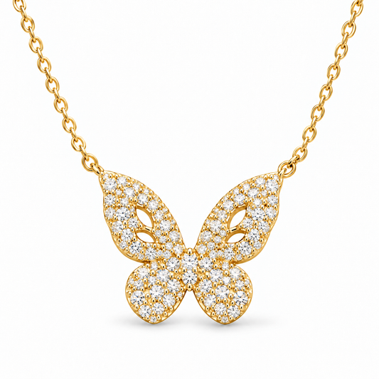 Sterling Silver Butterfly Necklace NCZ1020