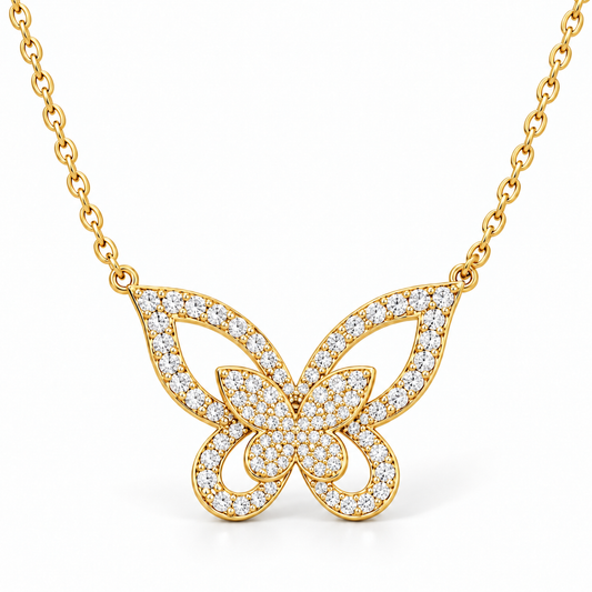 Sterling Silver Butterfly Necklace NCZ1332