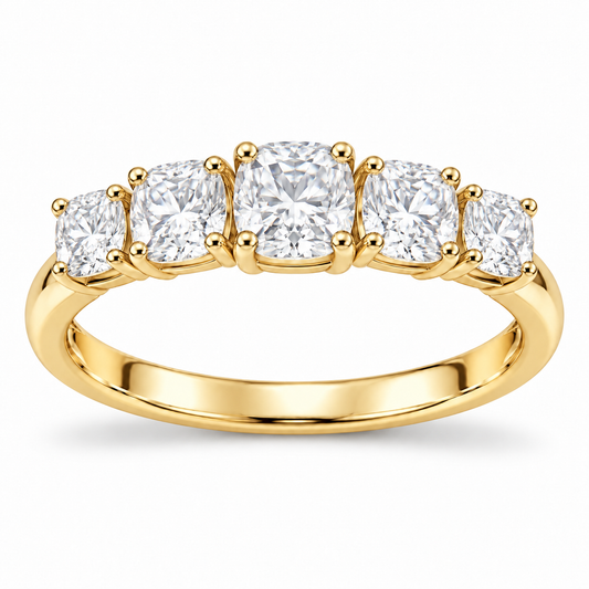 Sterling Silver 5 Diamond Cz Stone Ring RCZ2596