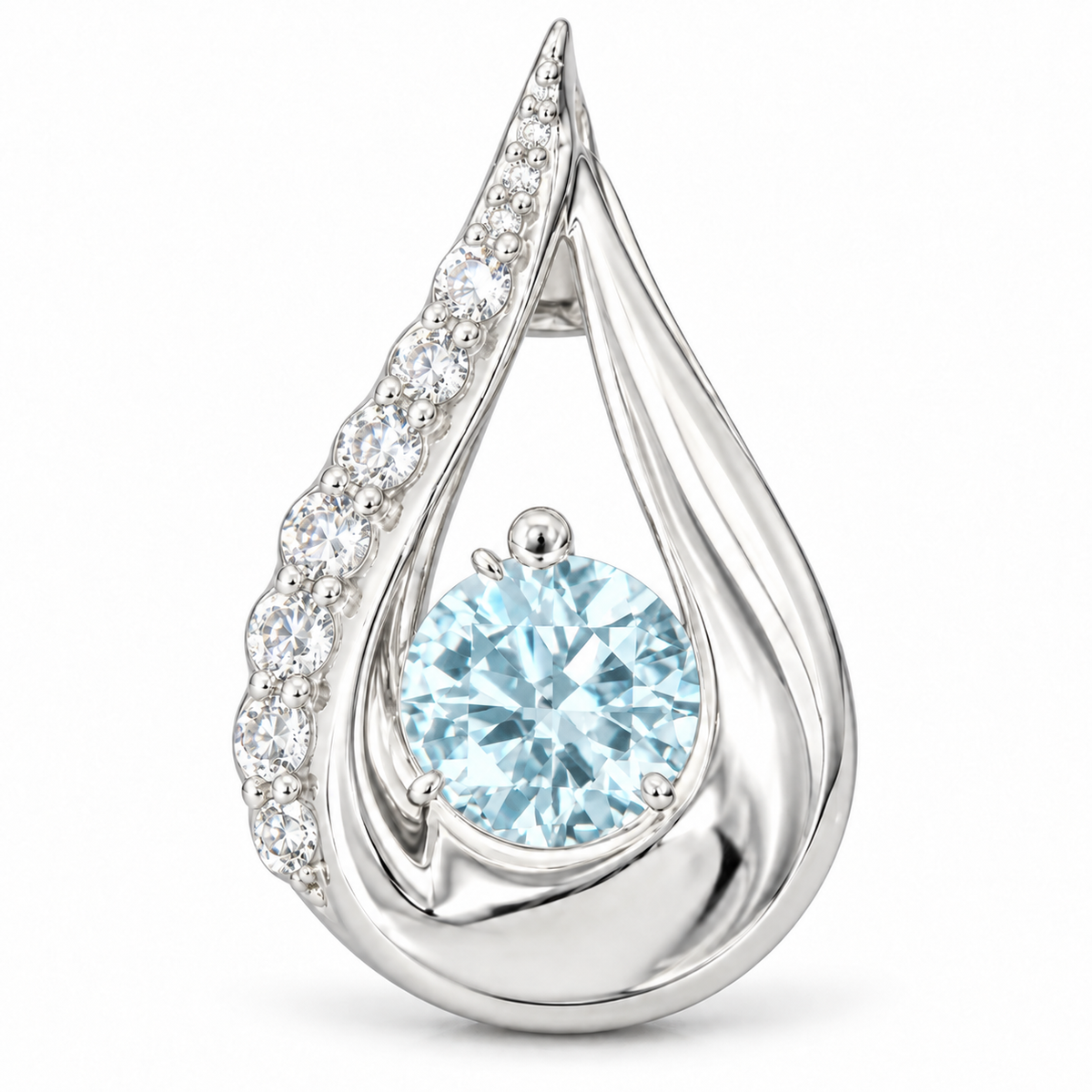 Sterling Silver Cz Pendant PCZ012