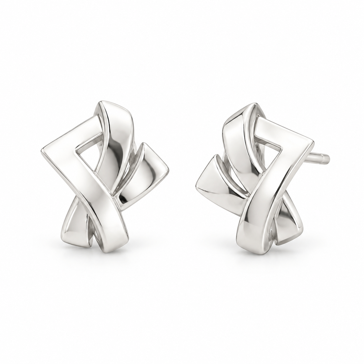 Sterling Silver X Stud Earrings ECZ017