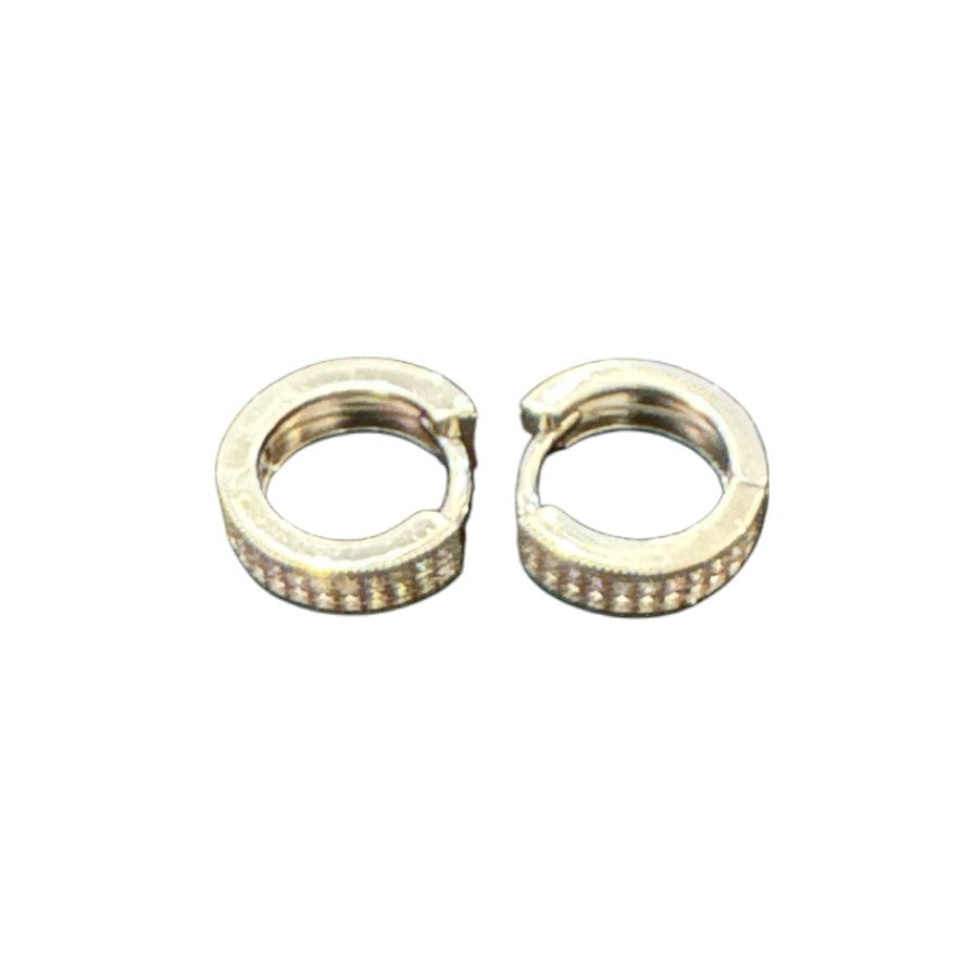 Sterling Silver Round Earring CZ Stone ECZ078