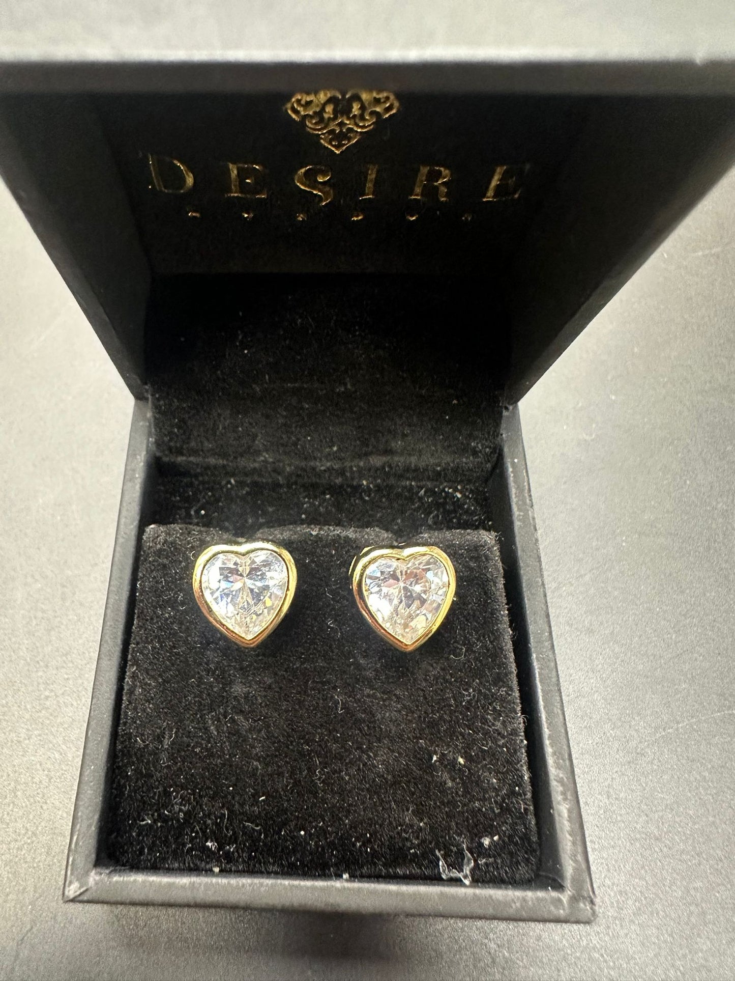 Sterling Silver Heart Shape Stud Earring CZ Stone ECZ10015