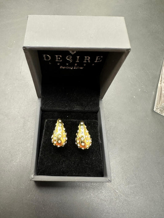 Sterling Silver Teardrop Earring CZ Stone ECZ100161