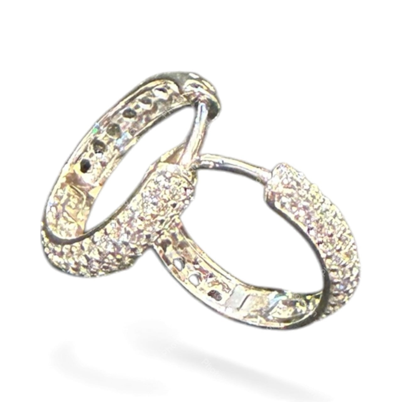 Sterling Silver Round Earring CZ Stone ECZ10023