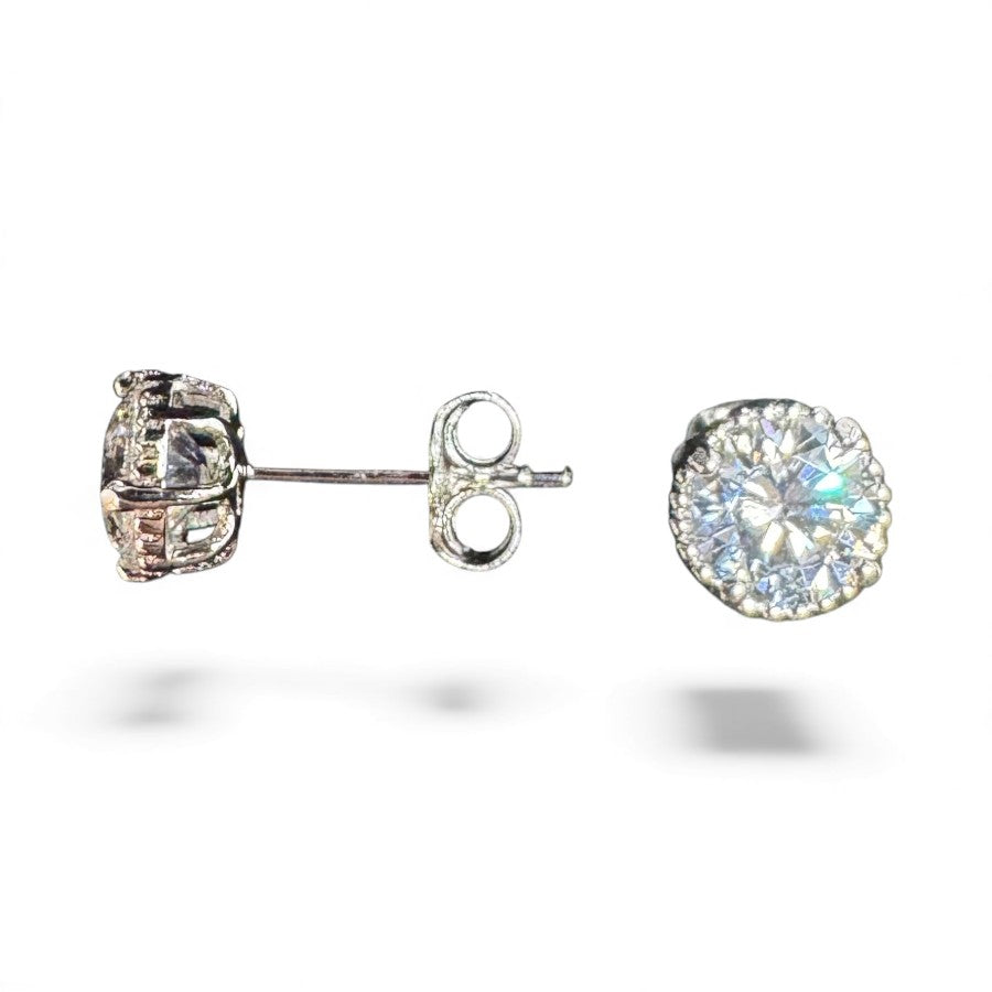 Sterling Silver Stud Earring CZ Stone ECZ10026