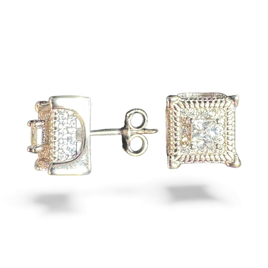 Sterling Silver Stud Earring CZ Stone ECZ10033