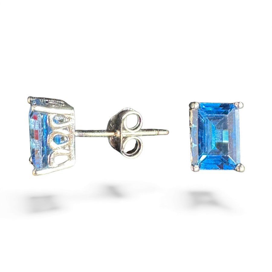 Sterling Silver Stud Earring CZ Stone ECZ10035