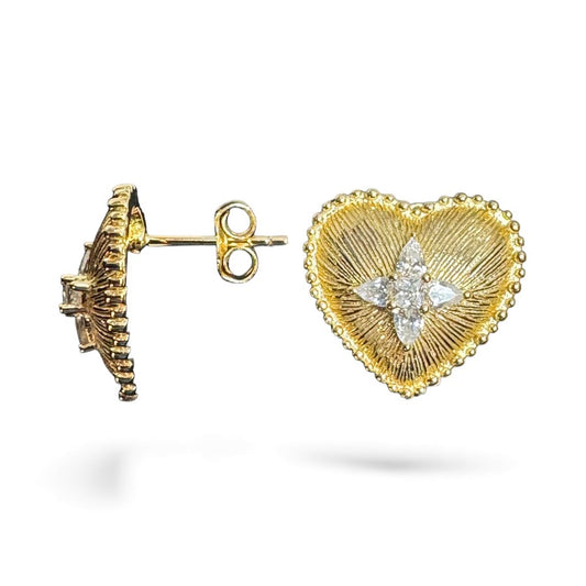 Sterling Silver Stud Earring CZ Stone ECZ10053