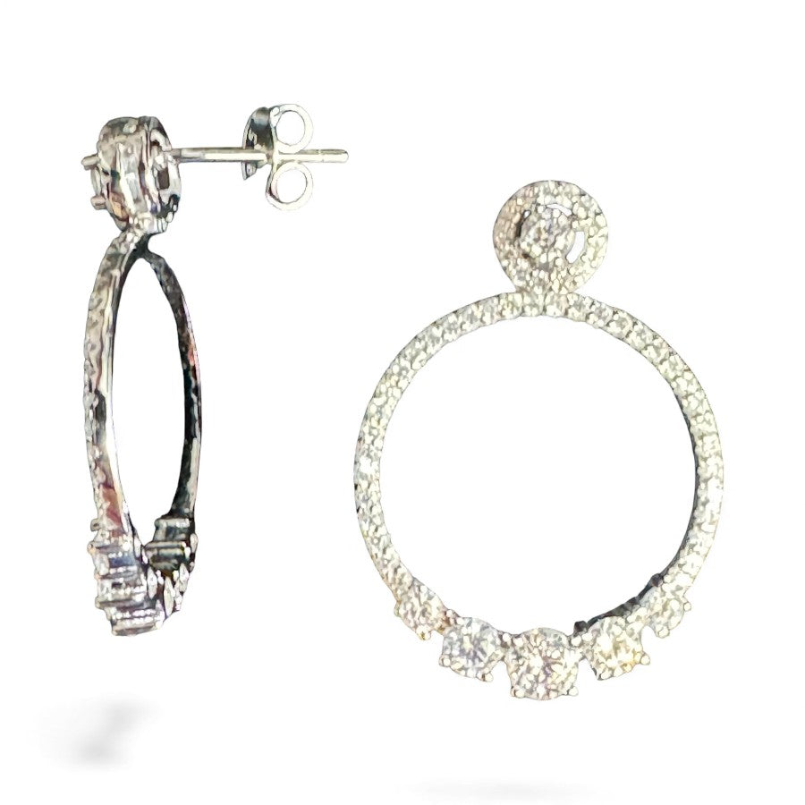 Sterling Silver Round Earring CZ Stone ECZ10062