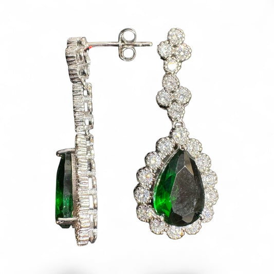 Sterling Silver Drop Earring CZ Stone ECZ10109
